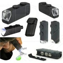 ALK Mini 60X 100X Zoom Lens Odak Takı LED Cep Mikroskop Büyüteç