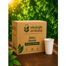 Ekolojik Ambalaj Doğa Dostu 500CC Ekolojik Bardak 500 Adet - Koli
