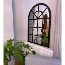 Empressco Dekoratif Hint Penceresi Aynalı Pleksi Dekoratif Oval Ahşap Çerçeve 80X60 cm
