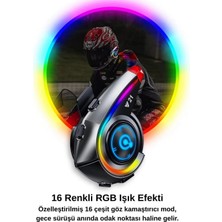 ALK Y21 Rgb Işık Efektli Intercom Bluetooth Motosiklet Kask Kulaklığı Intercom Kulaklık