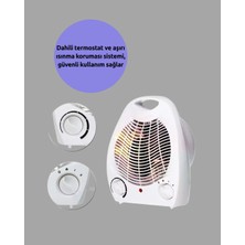ALK Mini Elektrikli Isıtıcı – 2000W Güç, Fanlı Isıtma, 3 Isı Modu