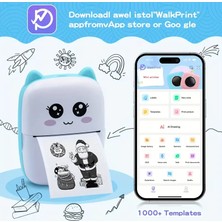 ALK Taşınabilir Yazıcı, Mini Cep Kablosuz Termal Yazıcı Android Ios Akıllı Telefonlar Için Uygun, Bt Mürekkepsiz Baskı, Etiketler, Fişler, Fotoğraflar, Notlar, Öğrenme