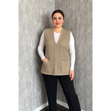 Modaplaza Kadın 3 Düğmeli Triko Anne Yelek