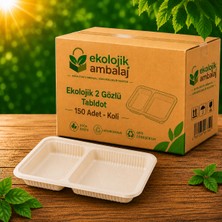 Ekolojik Ambalaj Doğa Dostu 2 Gözlü Ekolojik Tabldot 150 Adet - Koli