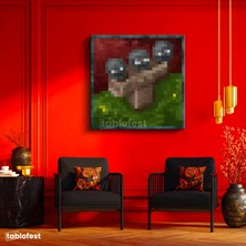 Tablofest Kare Kanvas Tablo Wither Piksel Minecraft Tablosu Ev Ofis Salon Duvar Dekoru