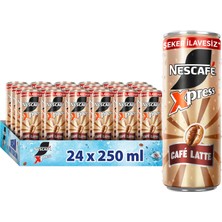 1001 Xpress Latte Şekersiz Soğuk Kahve 250 ml x 24