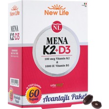 1001 Life Mena Vitamin K2 + D3 60 Kapsül Aromasız Renkli
