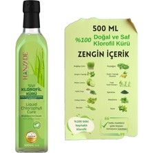 1001 Bitkisel Sıvı Klorofil Kürü Buğday Çimi Ilaveli Bitki Ekstraktları 500 ml Cam Şişe