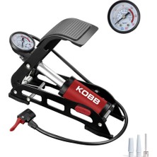 1001 KB0901 87PSI Analog Basınç Göstergeli Ayak Pompası, Kırmızı/siyah
