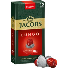 1001 Lungo 6 Classico - Orta Yoğunluk - Hafif ve Kadifemsi - Espresso Kapsülleri - 10 Alüminyum Kapsü