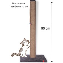 1001 90CM Catnipli Kalın Borulu Dev Tırmalama Tahtası Antrasit