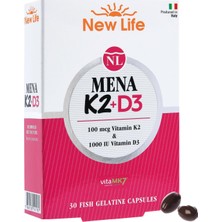 1001 Life Mena K2 D3 30 Kapsül - 100MCG K2 Vitamini + 1000IU D3 Vitamini
