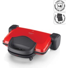 1001 AR2007 Sultane 1800W 4 Dilim Kapasiteli Izgara ve Tost Makinesi, 180 Derece Açılır Gövde, Kırm�