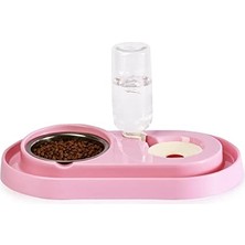 1001 Kedi-Köpek Mama ve Su Kabı Seti 500ML Pembe