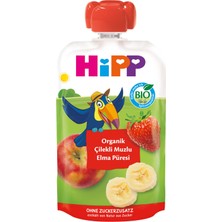 1001 Organik Çilekli Muzlu Elma Püresi 100 gr