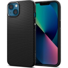 1001 iPhone 13 ile Uyumlu Kılıf Liquid Air Kaymaz Dokulu Yüzey Siyah Kapak - ACS03519 (Spigen Tr Garan