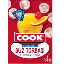 1001 Kendinden Kilitli Buz Torbası, 7 Yaprak, 28 Buz Küpü, Toplam 196 Küp, Zip Kilit
