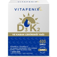 1001 D3 K2 Vitamini ve Kabak Çekirdeği Yağı Içeren 1000 Iu 20 ml D3K2 Damla Takviye