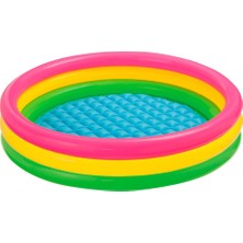 1001 57412 Renkli Şişme Taban 3 Bölme Havuz 114 Cm, Su Sporları, Plaj Malzemesi, Şişme Ürün, Yüz