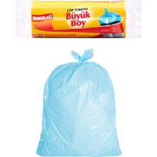 1001 Büyük Boy Çöp Poşeti 10'lu 65X80 Cm, Sızdırmaz ve Yırtılmaz, Ekonomik Büyük Boy Çöp Tor