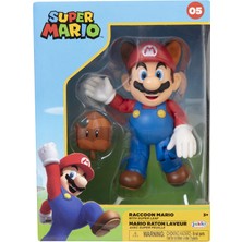 1001 Mario Figürü Racoon Mario Koleksiyon Kutusunda, 10 cm