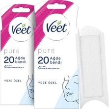 1001 Pure Hipoalerjenik Yüz Ağda Bandı, (2 x 20 Adet)
