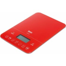 1001 Dijıtal Mutfak Tartısı Kırmızı, 10 kg Ölçme, 7 Gıda Kalori Analiz, Cam Gövde, LED Ekran