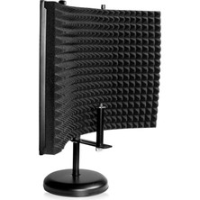 1001 Masaüstü Mikrofon Izolasyon Kalkanı Yuvarlak Tabanlı Stand 30,48 cm x 40,64 cm (GFW-MICISO1216)