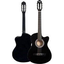 1001 CG-390BK-XBAG Siyah Klasik Gitar 4/4 Sap Ayarlı Kesik Kasa Full Set