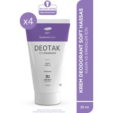 TeknoKapsül Deotak Soft Hassas Koruma Krem Deodorant 35 ml x 4 Unisex Cilt İçin 7 Güne Kadar Etkili