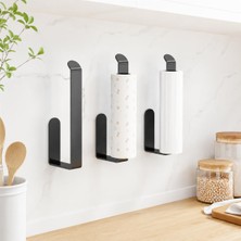 1001 Siyah Yapışkanlı Lüks Tasarım Solo Peçetelik, Metal Havluluk, Hem Yapışkanlı Hem Vidalı Mo