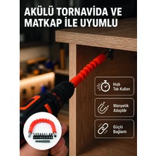 ALK Esnek Bits Uç Seti 12 Parça Manyetik Adaptörlü Matkap Tornavida Aksesuarı