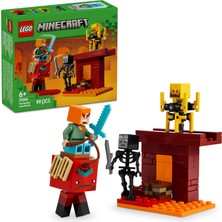 1001 Minecraft Nether Lav Savaşı 21266 – Çocuklar Için Alex Figürü, Yaratıklar, Wither Skeleton,