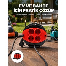 Alkasaz Türkiye Üretimi 5 Metre 4 Prizli Kablolu Makara