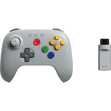 1001 64 2.4g Wireless Controller N64 Konsol, Analog 3d, ve Windows Uyumlu (Gri)