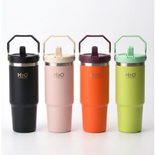 1001 Paslanmaz Çelik Termos Matara - 900 ml (1 Litre) Kapasiteli, Pipetli ve Emzikli Çelik Suluk (4 Ren