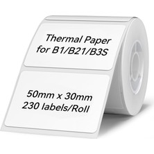 1001 B1/B21/B3S Etikel Yazıcı Için Etiketler, 2" x 1.2" (50×30 Mm) Su Geçirmez Etiket Kağıdı Nakl