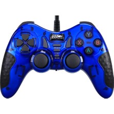 1001 MT40 Çift Analoglu Kol USB Pc Bilgisayar Ps3 Oyun Kolu Gamepad Joystick (Lacivert)