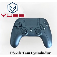 1001 Ps5 Uyumlu Kablosuz Oyun Kolu, Bluetooth Joystick, Dualsense Tarzı, Titreşimli, Şarjlı, Siyah, 2