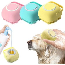 1001 Şampuan Hazneli Kedi Köpek Yıkama Fırçası – Silikon Masaj Tarağı ile Evcil Hayvan Yıkama
