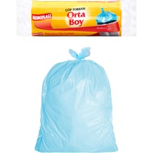 1001 Orta Boy Çöp Torbası 15'li 55X60 Cm, Sızdırmaz & Dayanıklı, Çift Katlı, Geri Dönüştürü