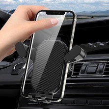 1001 V Tipi Ayarlı Izgaraya Takılan Araba Telefon Tutacağı Siyah