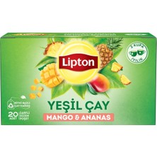 1001 Mango ve Ananaslı Tropikal Bardak Poşet Yeşil Çay 20'li Paket