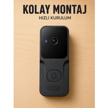 Alkasaz Akıllı Görüntülü Kapı Zili Hd Kamera, Hareket Bildirimi ve Kablosuz Kurulum