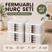 1001 4 Adet Lüks Pencereli Çok Amaçlı Dolap Düzenleyici Hurç Çorap Hurcu 34 x 22 x 22 cm (Beyaz)