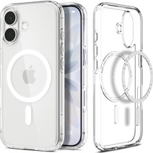 1001 iPhone 17 ile Uyumlu Magsafe Kılıf Ultra Hybrid Mag Fit Sararmaya Dayanıklı Beyaz Şeffaf Kapak