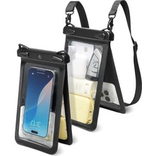 1001 Aqua Shield Waterproof Ipx8 Sertifikalı Su Geçirmez Çift Bölmeli Kılıf A603 Siyah - ACS09745 (