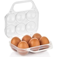 1001 6'lı Yumurta Taşıma Kutusu, Plastik Buzdolabı Için Yumurtalık Pikniklik Pratik Yumurta Taşı