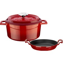 1001 Yuvarlak Döküm 24CM Trendy Serisi Tencere & Döküm 20CM Sahan Set - Şef Standartlarında Premium