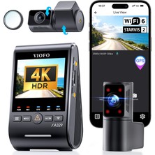 1001 A329S 3 Kameralı Ön+Arka+Iç 4k+2k+2k Wi-Fi 6 Hdr Starvıs 2 Sensör Gps'li SSD Destekli Araç Kam